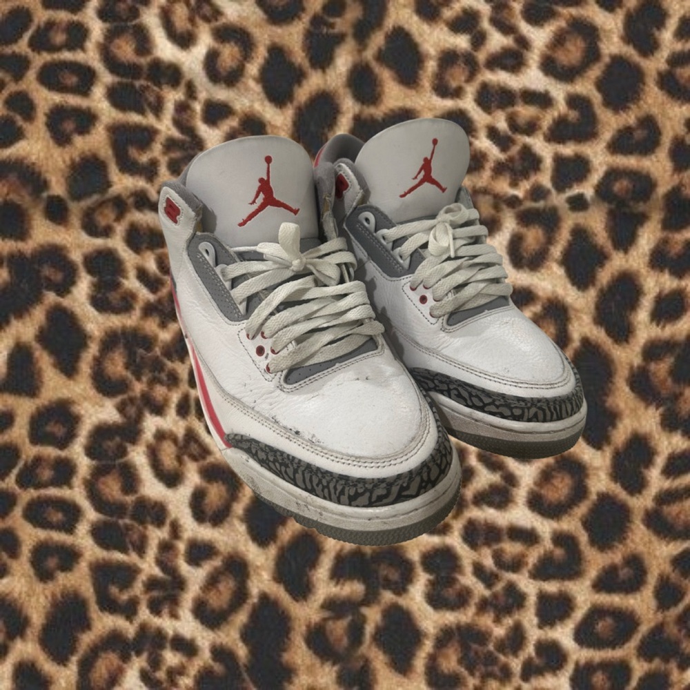 Nike Air Jordan 3 Sneakers - White and Red